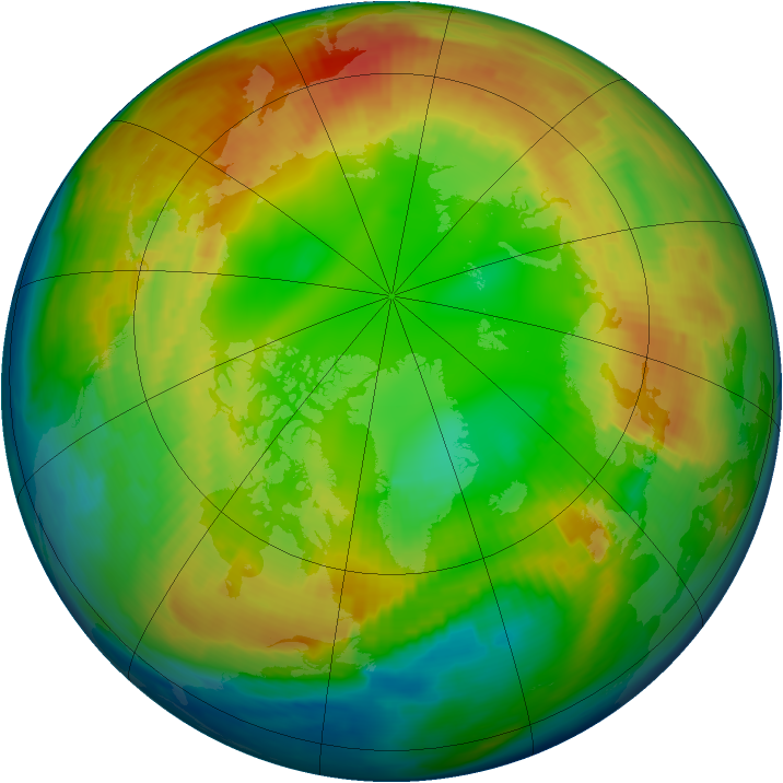 Arctic ozone map for 16 February 1997